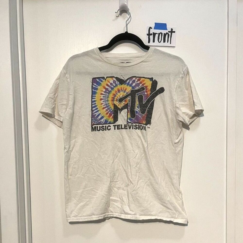 MTV Rainbow Tie-Dye Logo Graphic Tee - Size M